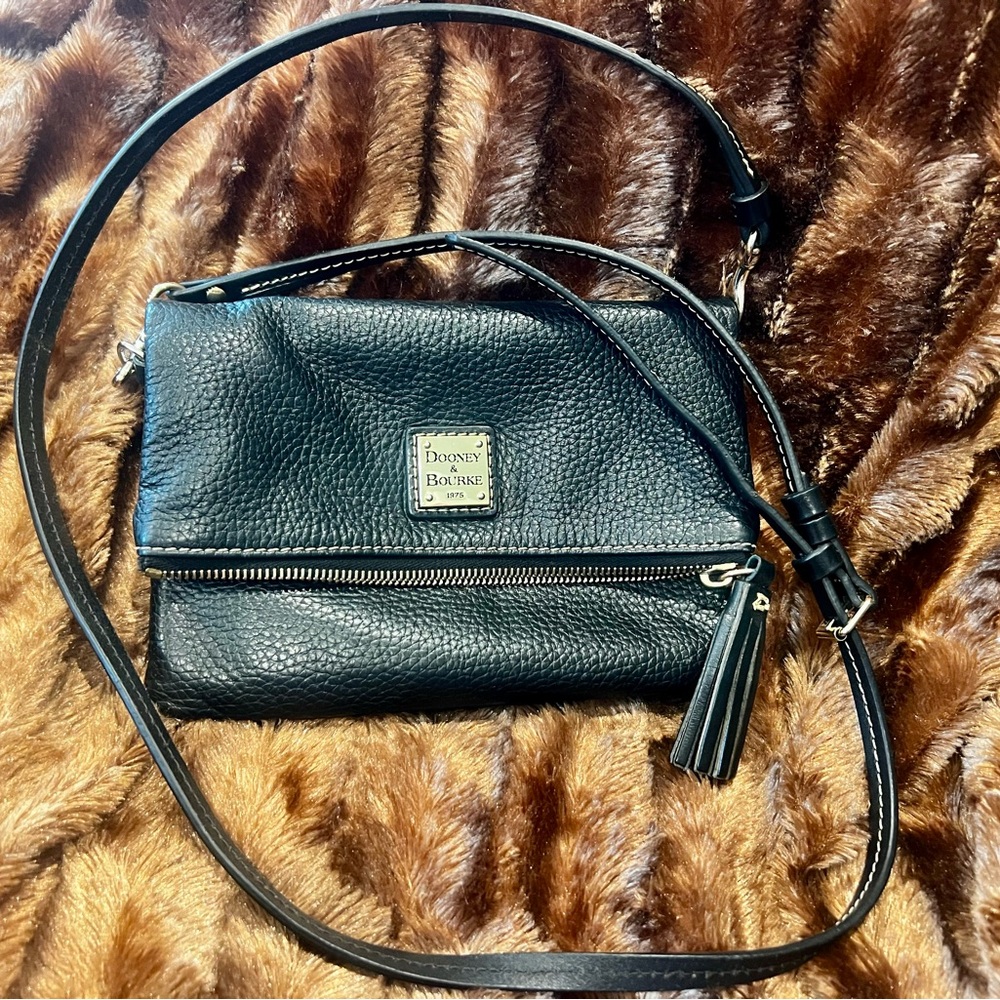 Dooney & Bourke Black Pebble Leather Crossbody Bag